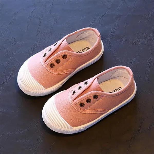 2023 Spring Summer Kids Shoes For Boys Girls Insole 13.5-18CM Candy Color Children Casual Canvas Sneakers Soft Fashion Shoes