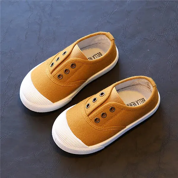 2023 Spring Summer Kids Shoes For Boys Girls Insole 13.5-18CM Candy Color Children Casual Canvas Sneakers Soft Fashion Shoes