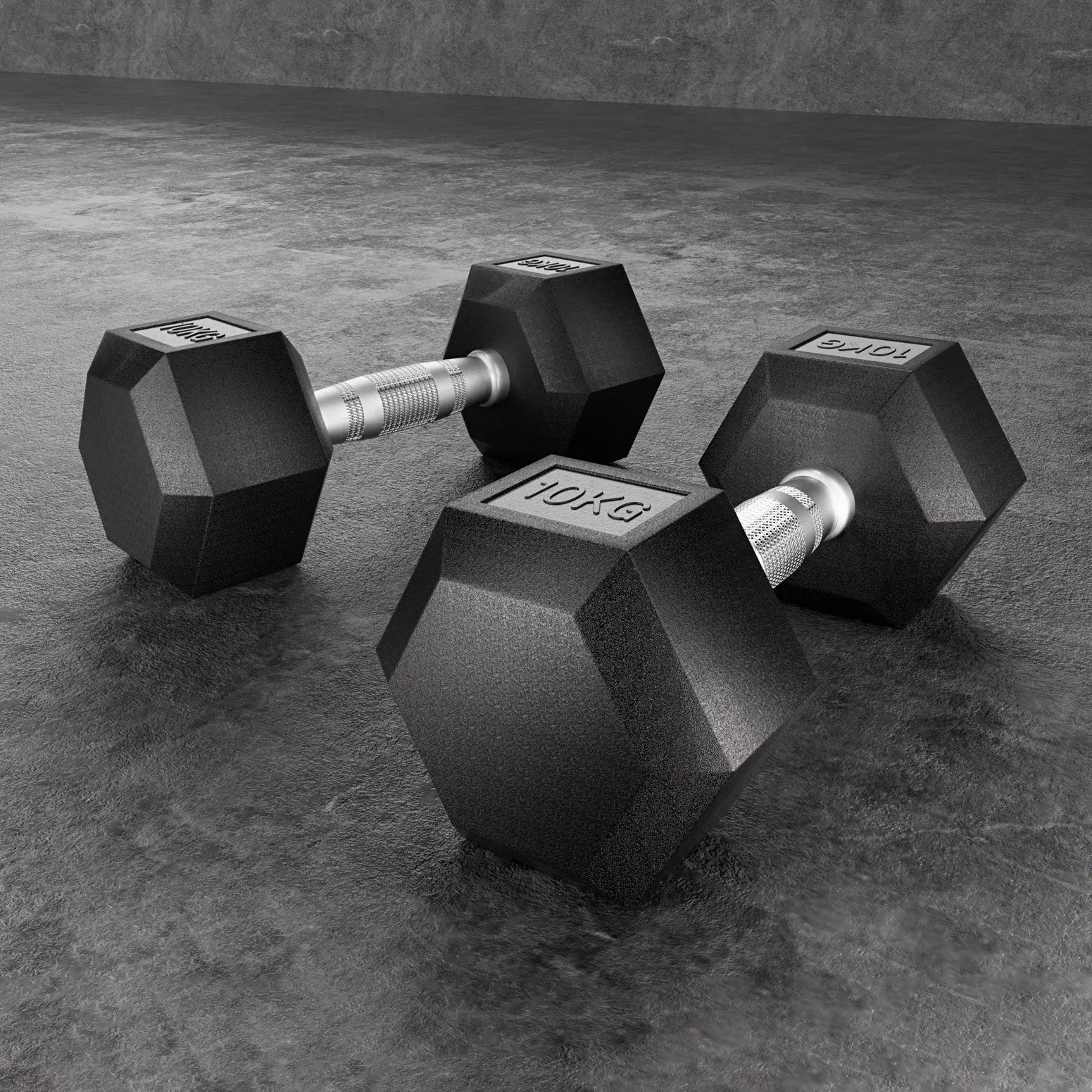 20kg Hex Rubber Dumbbell Set, Cast Iron, Non-Slip – Everfit