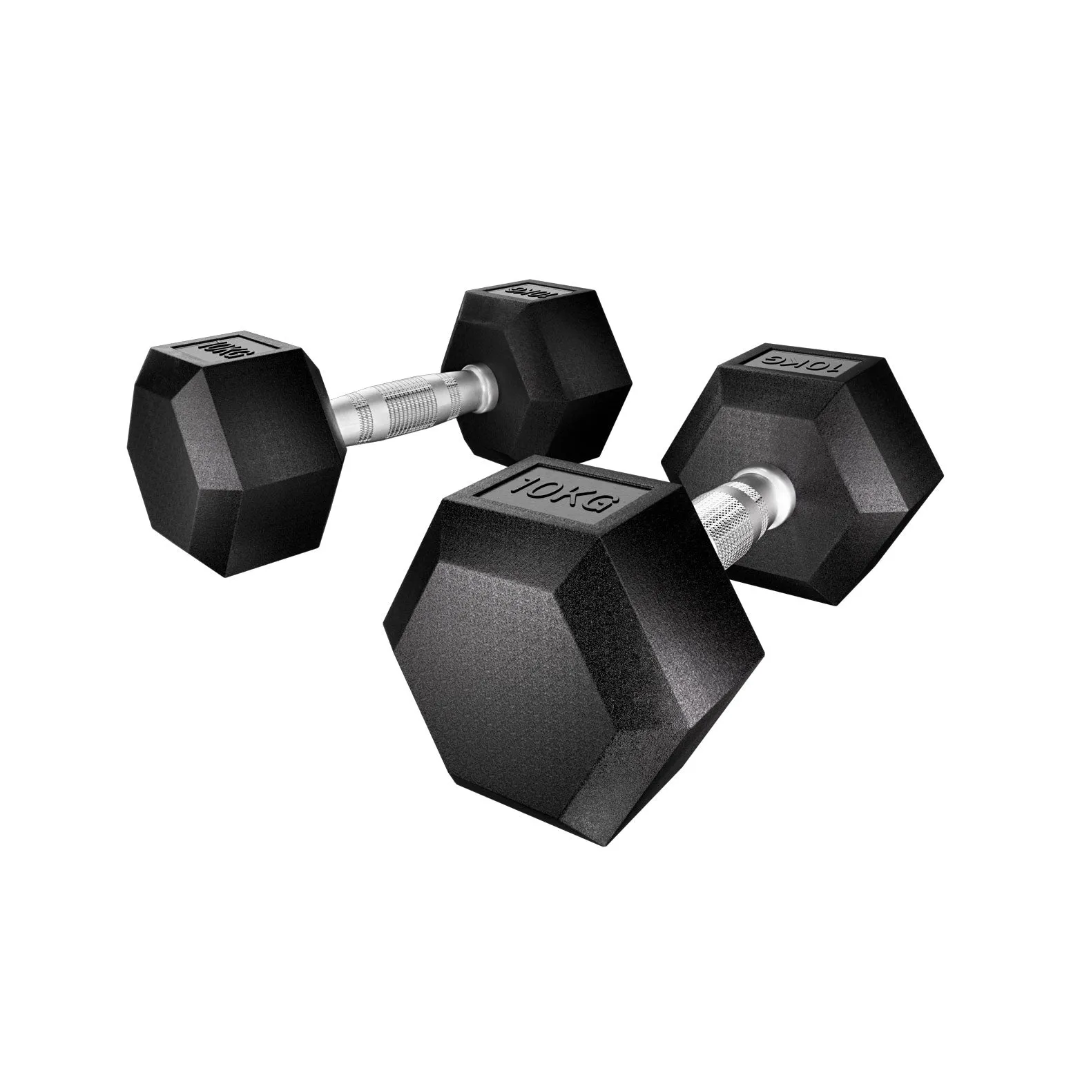 20kg Hex Rubber Dumbbell Set, Cast Iron, Non-Slip – Everfit