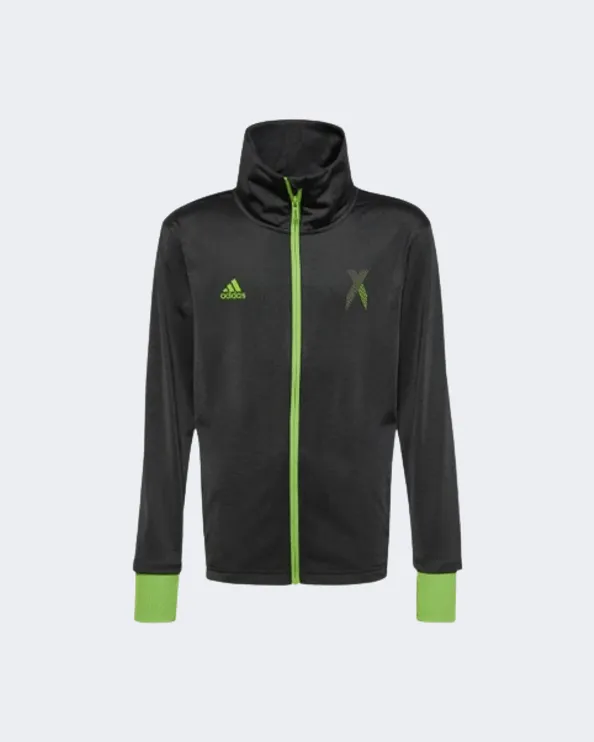 Adidas Ftb Inspired X Track Boys Training Jacket Black/Green Hg6787