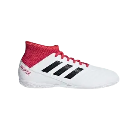 Adidas Kid's Predator Tango 18.3 Indoor Soccer Shoes - White / Coral Red