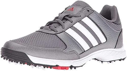 adidas Men's Tech Response Golf Shoe, Iron Metallic/White, 9 M US