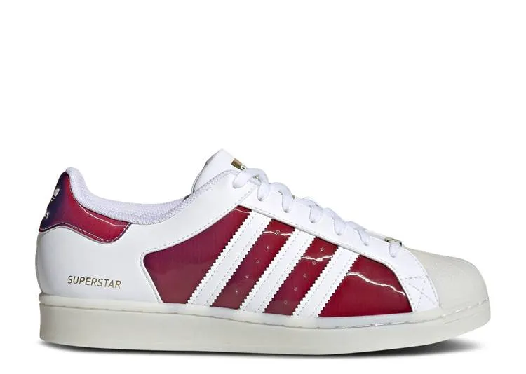 Adidas SUPERSTAR 'RED COLOR-SHIFTING PRINT' sneakers, white