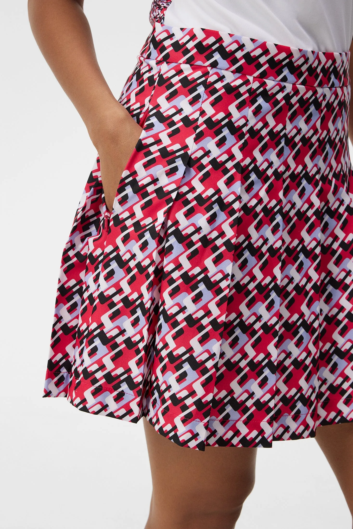 Adina Print Skirt / JL Micro Bridge Rose Red