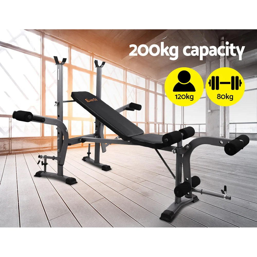 Adjustable 8-in-1 Weight Bench 200kg Capacity - Everfit