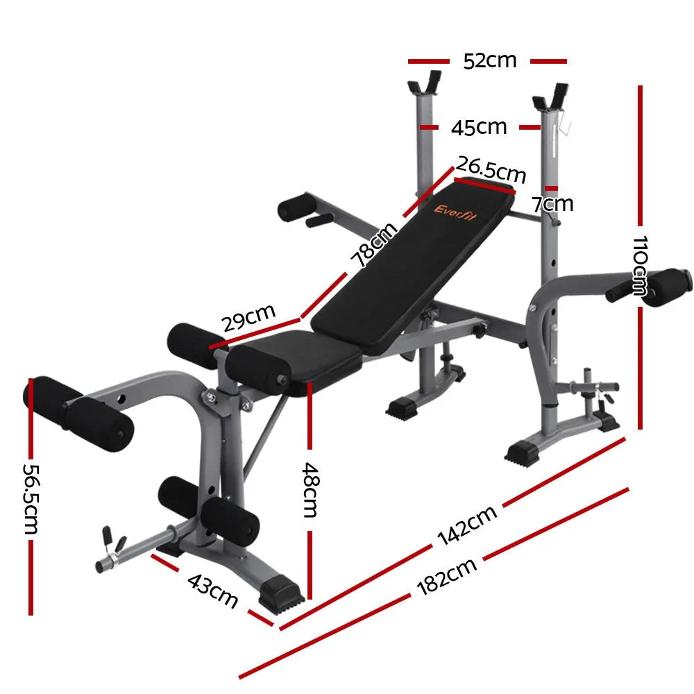 Adjustable 8-in-1 Weight Bench 200kg Capacity - Everfit