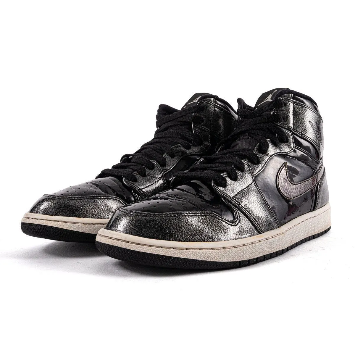 Air Jordan 1 Retro High-Top Sneakers Leather Grey Colour For Men