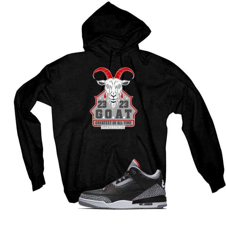 Air Jordan 3 Black Cement Black T-Shirt (GOAT 23)| illcurrency