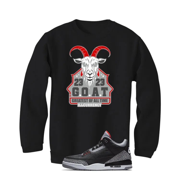 Air Jordan 3 Black Cement Black T-Shirt (GOAT 23)| illcurrency