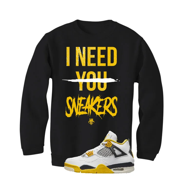 Air Jordan 4 WNNS “Vivid Sulfur” | illcurrency Black T-Shirt (I Need You Sneakers)