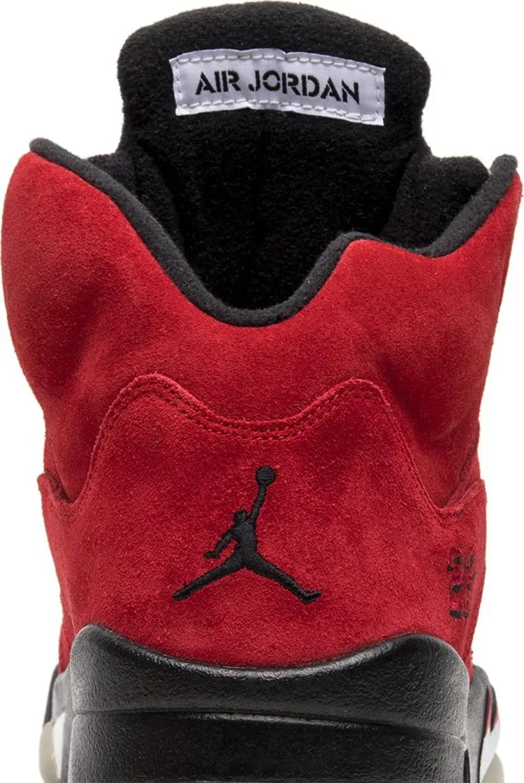 Air Jordan 5 Retro Raging Bull Red Suede Sneakers, red