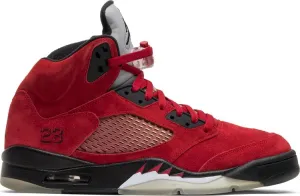 Air Jordan 5 Retro Raging Bull Red Suede Sneakers, red