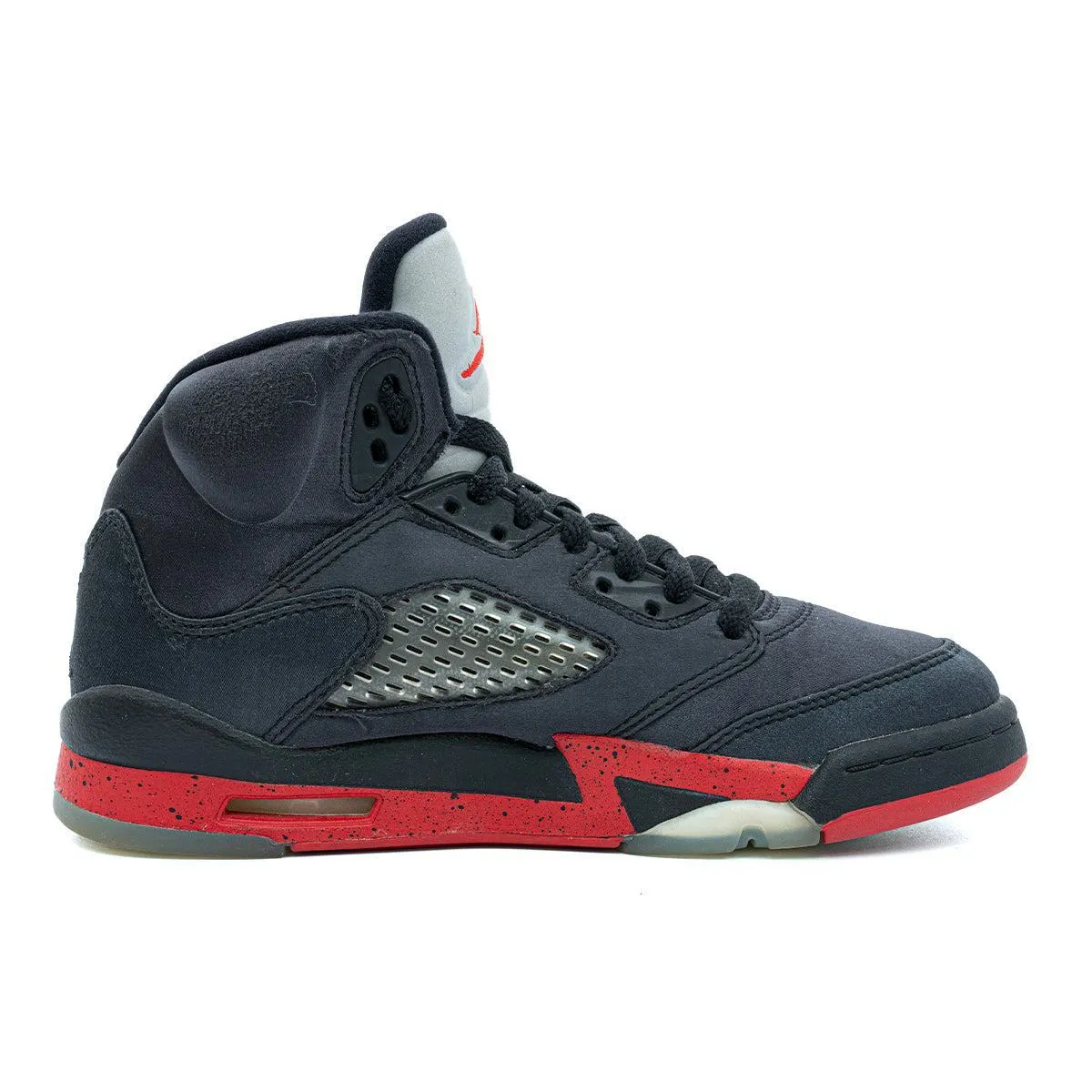 Air Jordan 5 Sneakers Fabric Black Colour For Kids