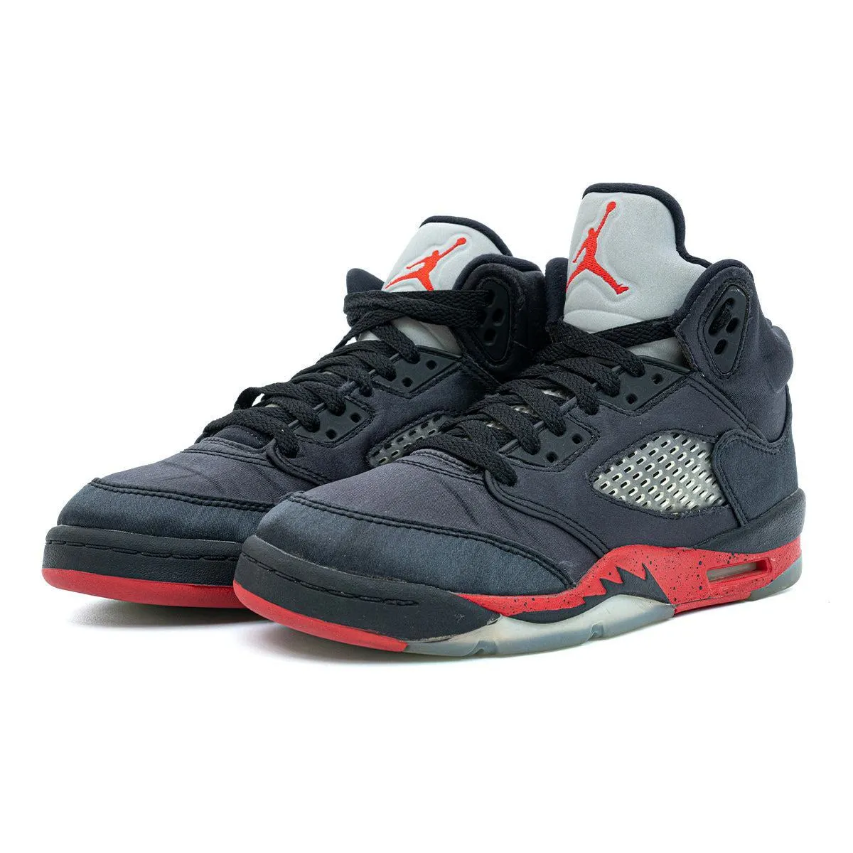 Air Jordan 5 Sneakers Fabric Black Colour For Kids