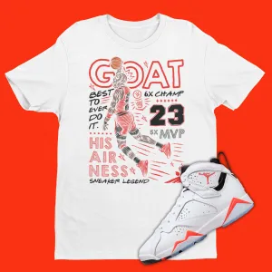 Air Jordan 7 White Infrared Goat Shirt Matching