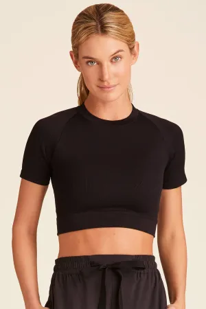 Alala Women's Barre Seamless Cropped Tee - Black