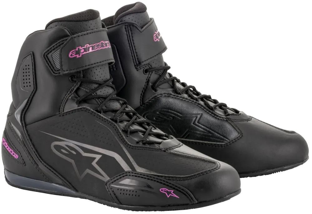 Alpinestars Women’s Stella Faster-3 Black and Fuchsia Riding Shoes