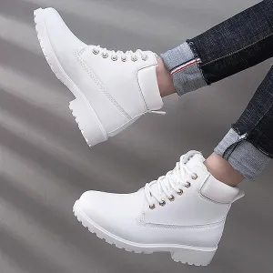 Amozae-Back to College Winter boots women shoes 2024 warm plush square heels women snow boots women lace-up ankle boots winter shoes woman botas mujer