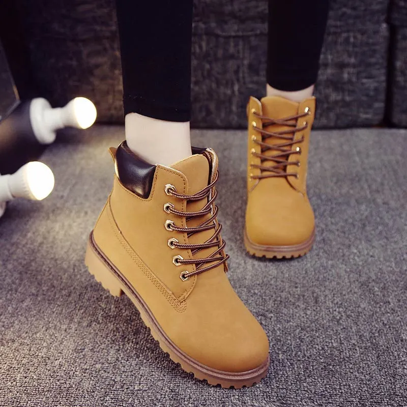 Amozae-Back to College Winter boots women shoes 2024 warm plush square heels women snow boots women lace-up ankle boots winter shoes woman botas mujer