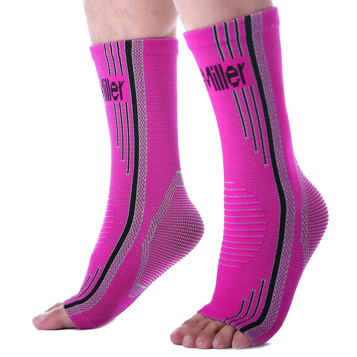 Ankle Brace Compression Support Sleeve for Plantar Fasciitis Achilles Tendonitis Foot Pain & Swelling SOLID PINK