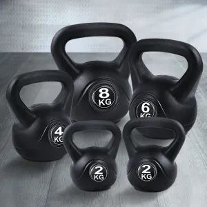 Anti-Slip Kettlebell Set Rubber Surface 22kg Everfit