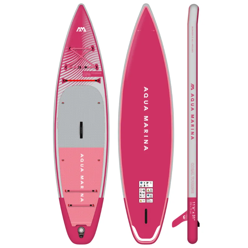 Aqua Marina 11’6” Coral 2023 Touring Inflatable Paddle Board SUP Raspberry