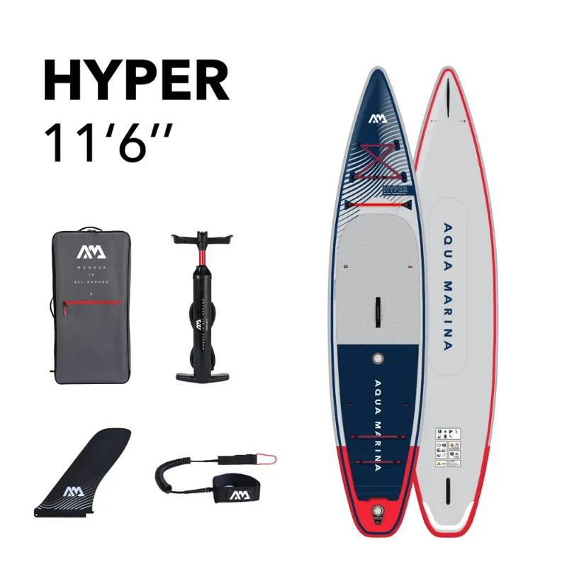 Aqua Marina 11'6" Hyper 2023 Touring Inflatable Paddle Board SUP Navy