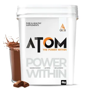 AS-IT-IS ATOM Weight Gainer 4 kg | 61.1g Carbs & 8.8g Proteins | Easy Source of Weight-Gaining Calories | Boosts Workout Performance (Double Rich Chocolate, 4 kg)