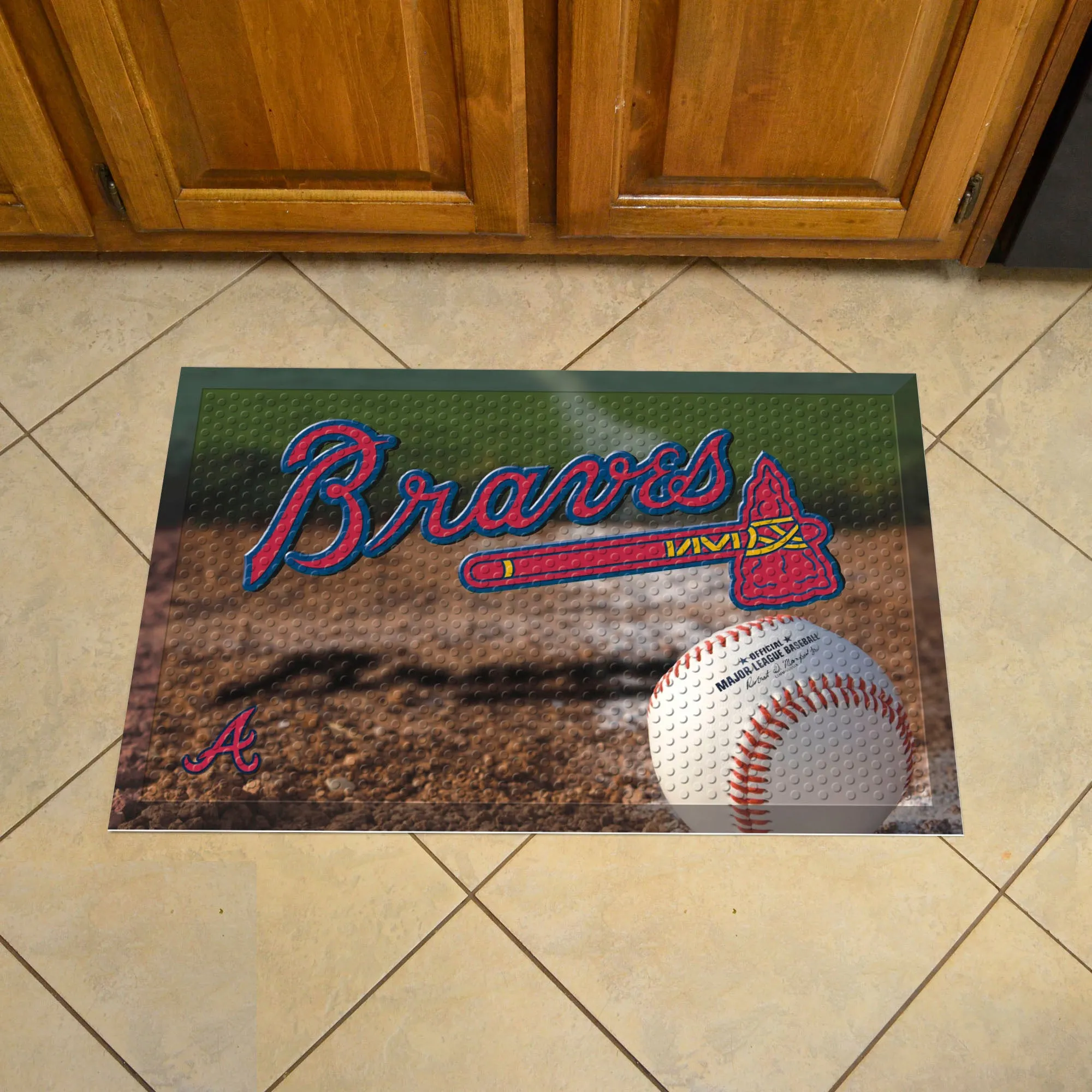 Atlanta Braves Rubber Scraper Door Mat