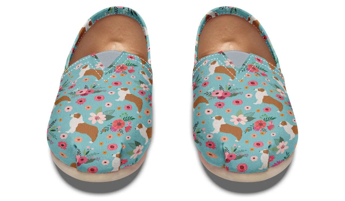 Australian Shepherd Flower Casual Shoes