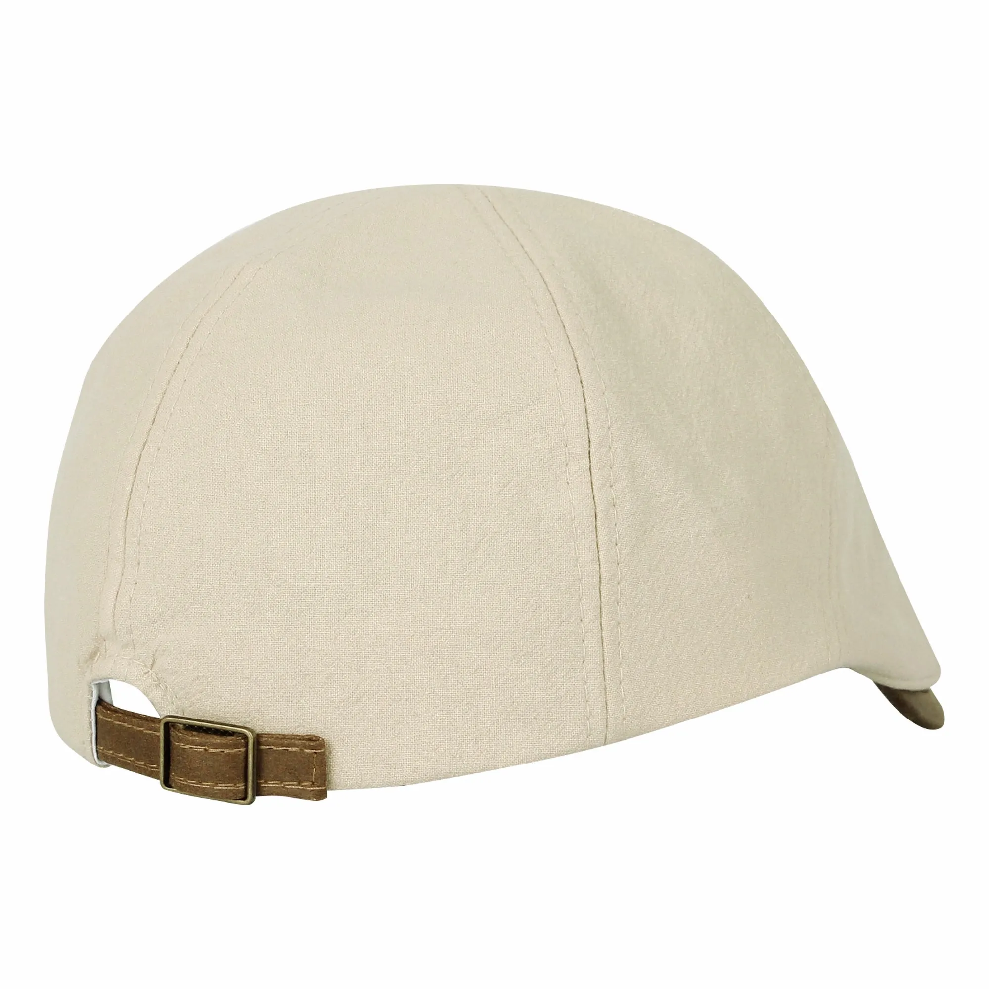 Basic Newsboy Hat Faux Leather Brim Adjustable Flat Cap SL31274