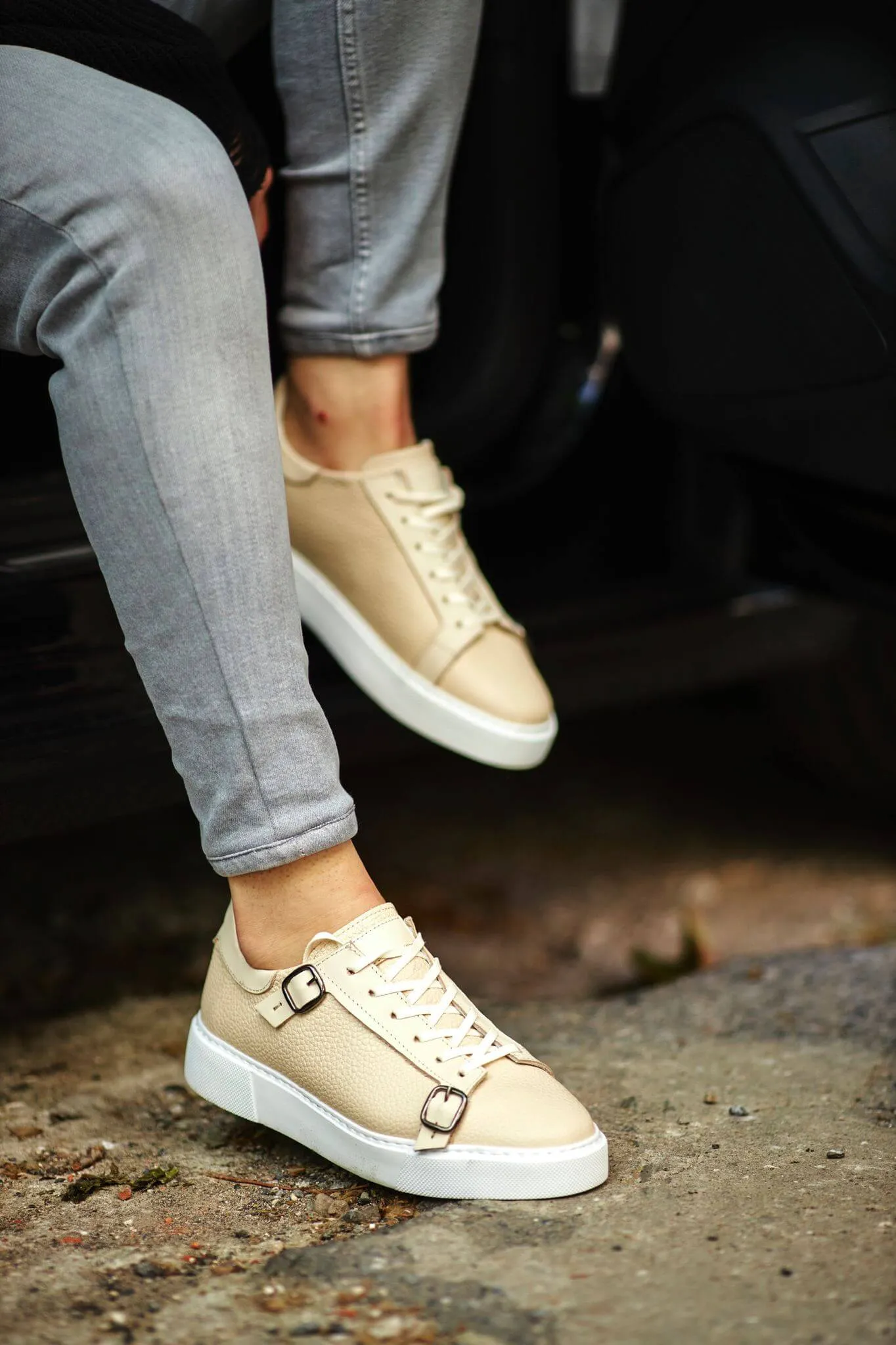 Beige Detailed Sneakers