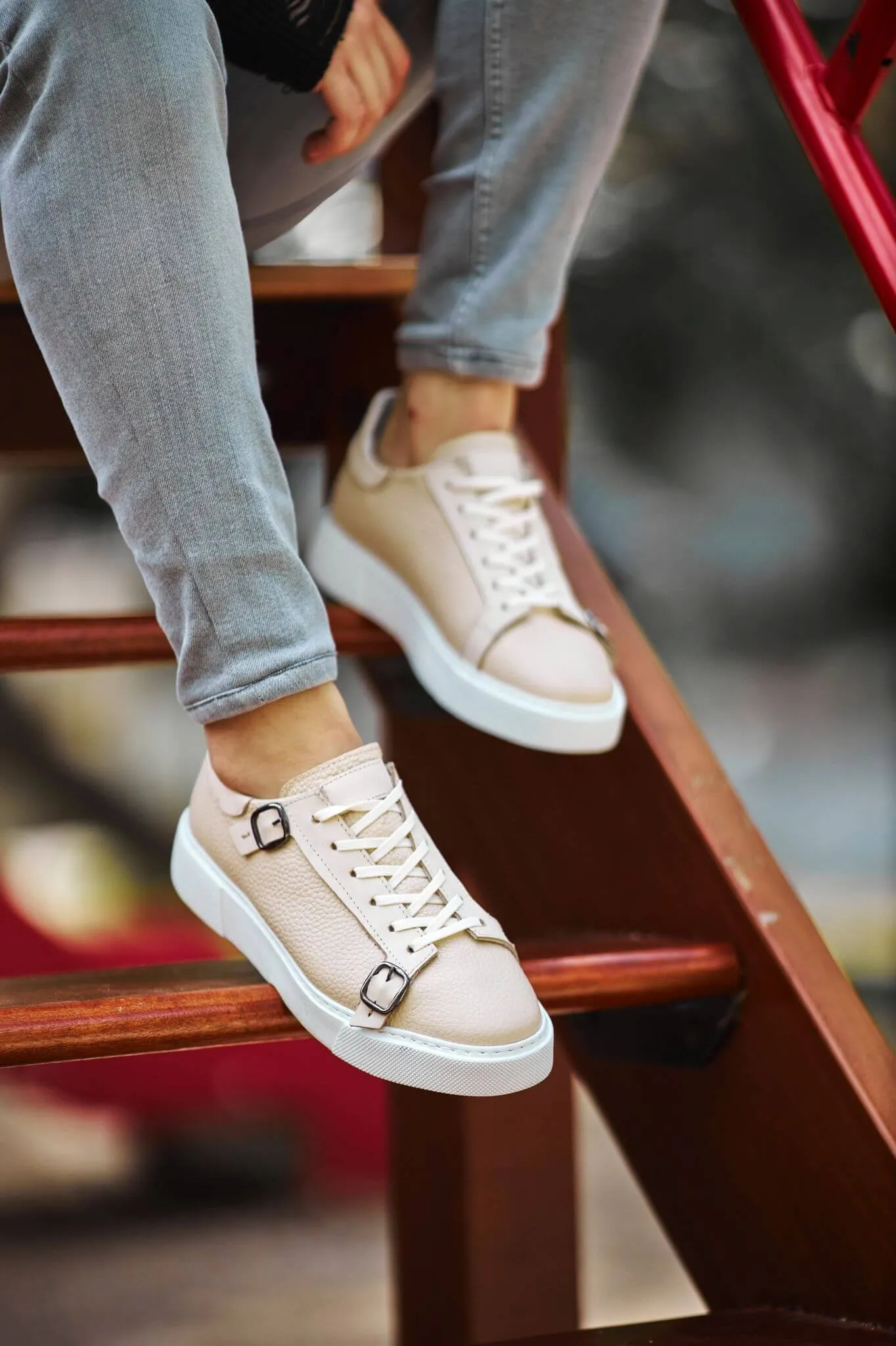 Beige Detailed Sneakers