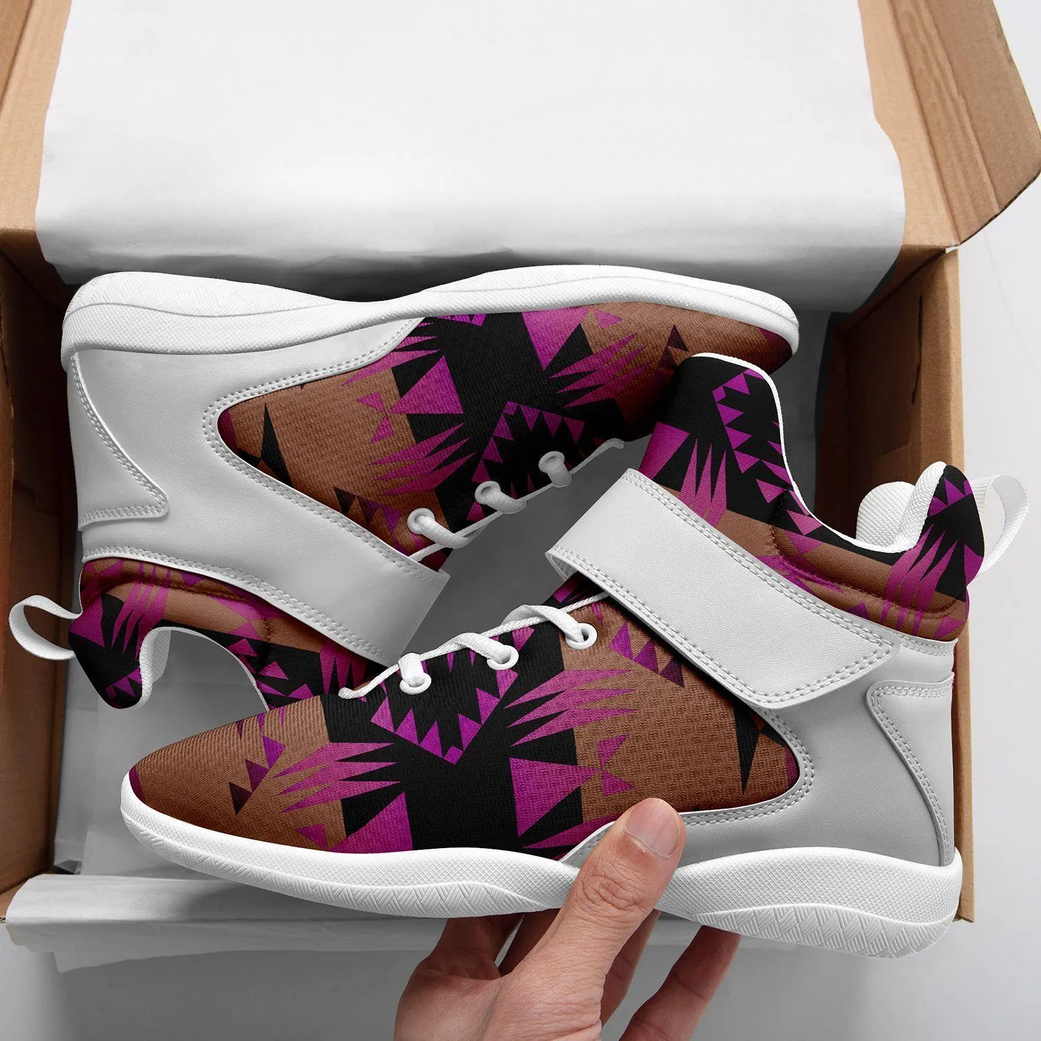 Between the Mountains Berry Ipottaa Basketball / Sport High Top Shoes - White Sole