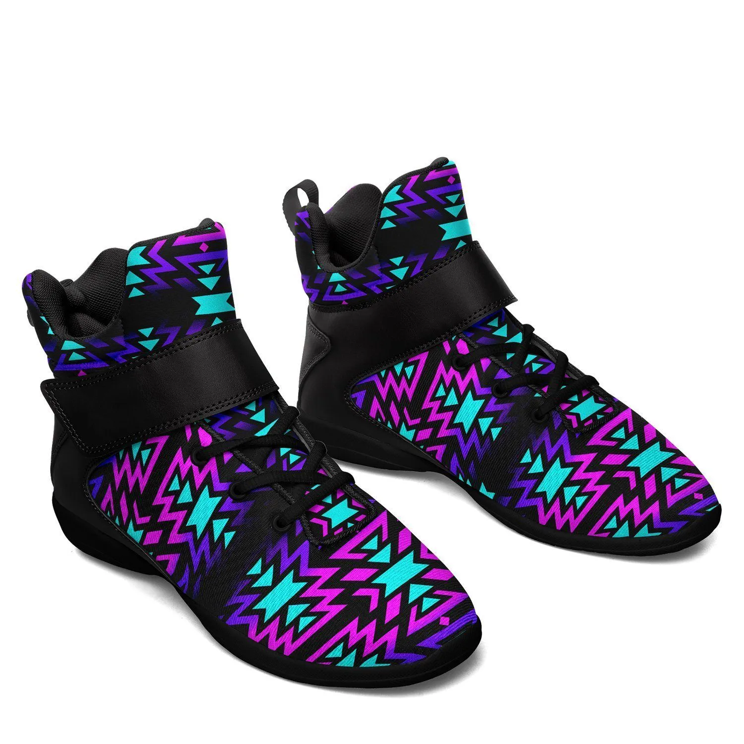 Black Fire Winter Sunset Kid's Ipottaa Basketball / Sport High Top Shoes