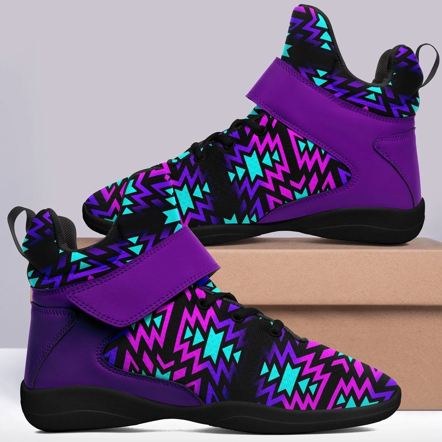 Black Fire Winter Sunset Kid's Ipottaa Basketball / Sport High Top Shoes