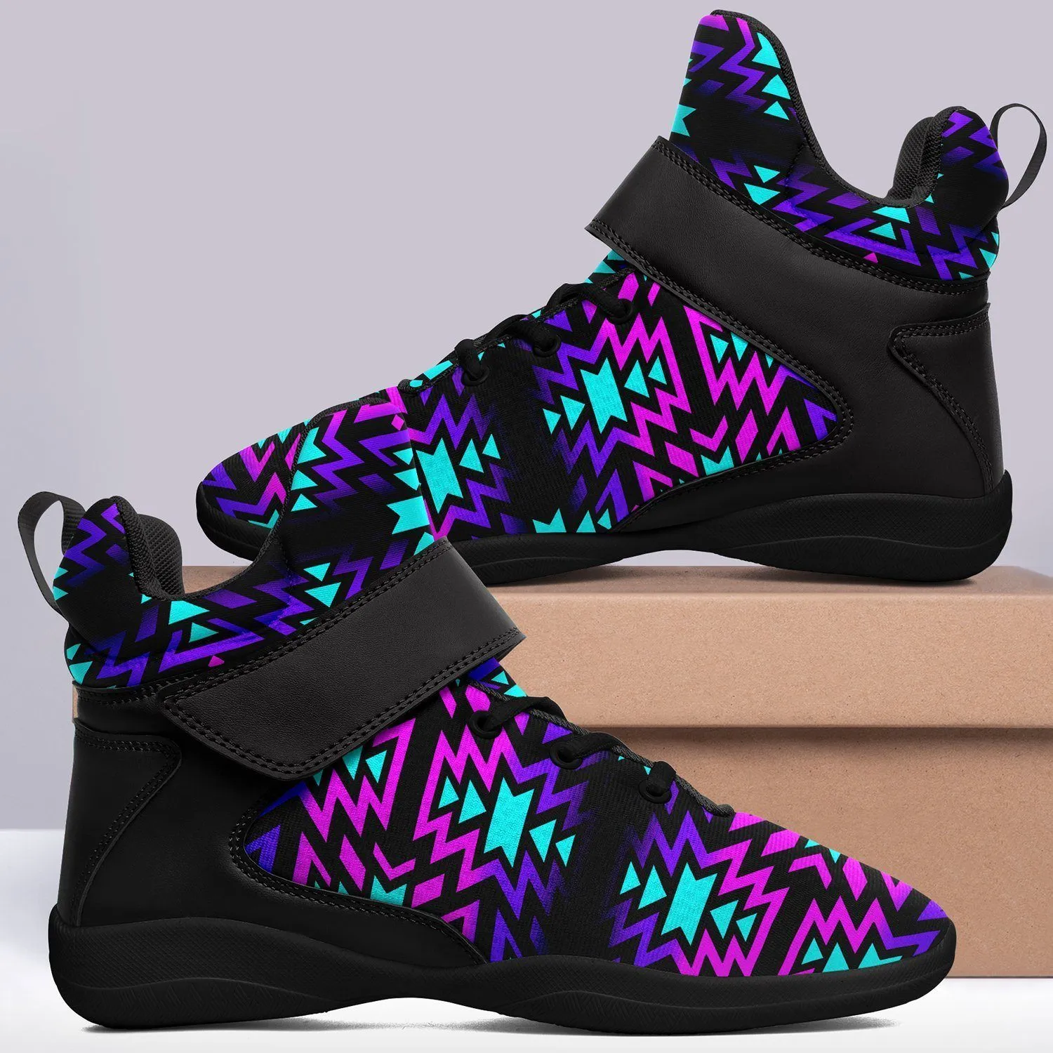 Black Fire Winter Sunset Kid's Ipottaa Basketball / Sport High Top Shoes