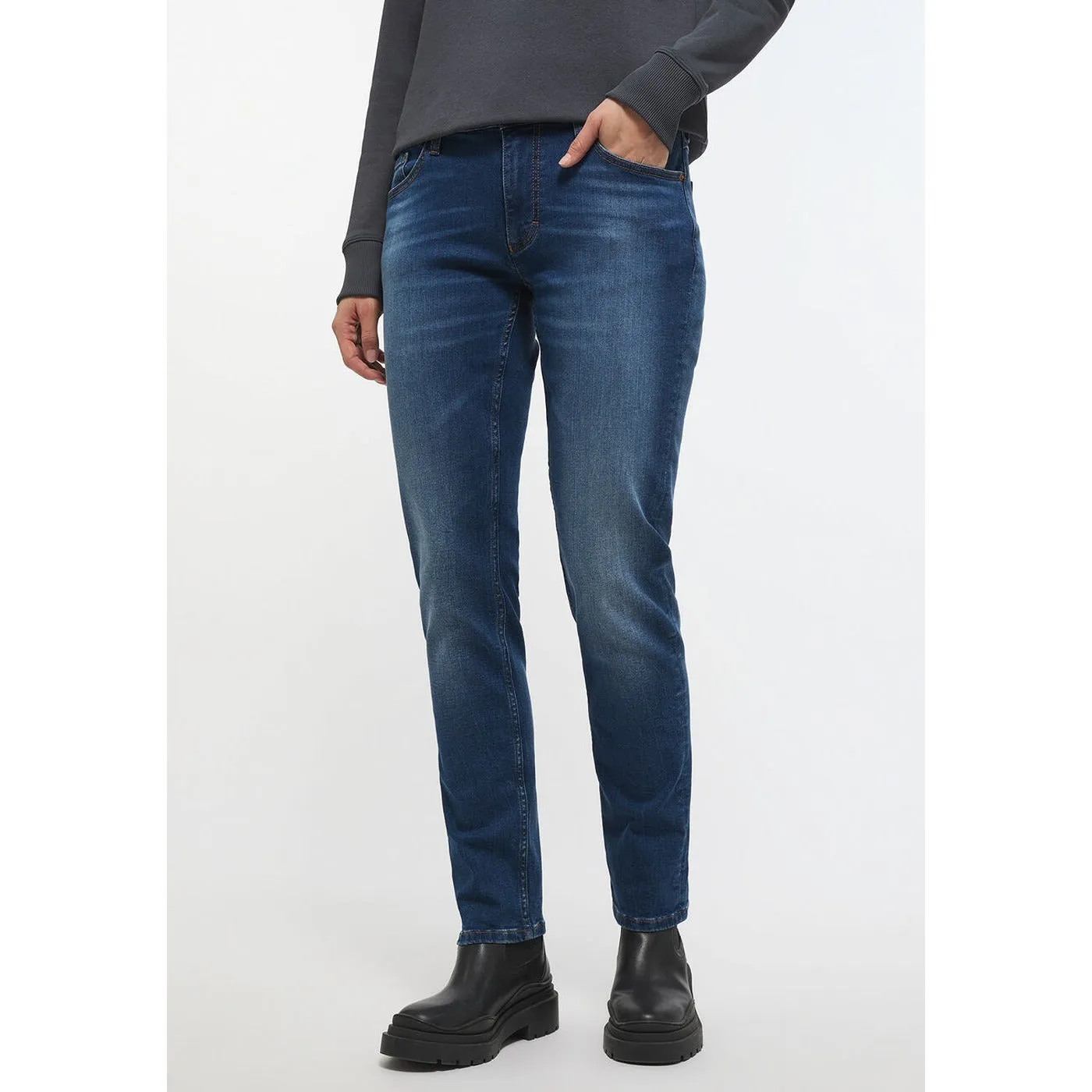 Blue High Rise Slim Jeans