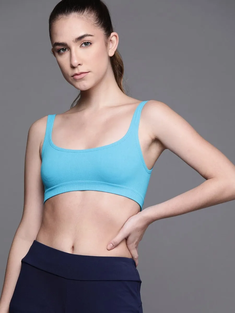 BLUE NON WIRED NON PADDED SPORT BRA