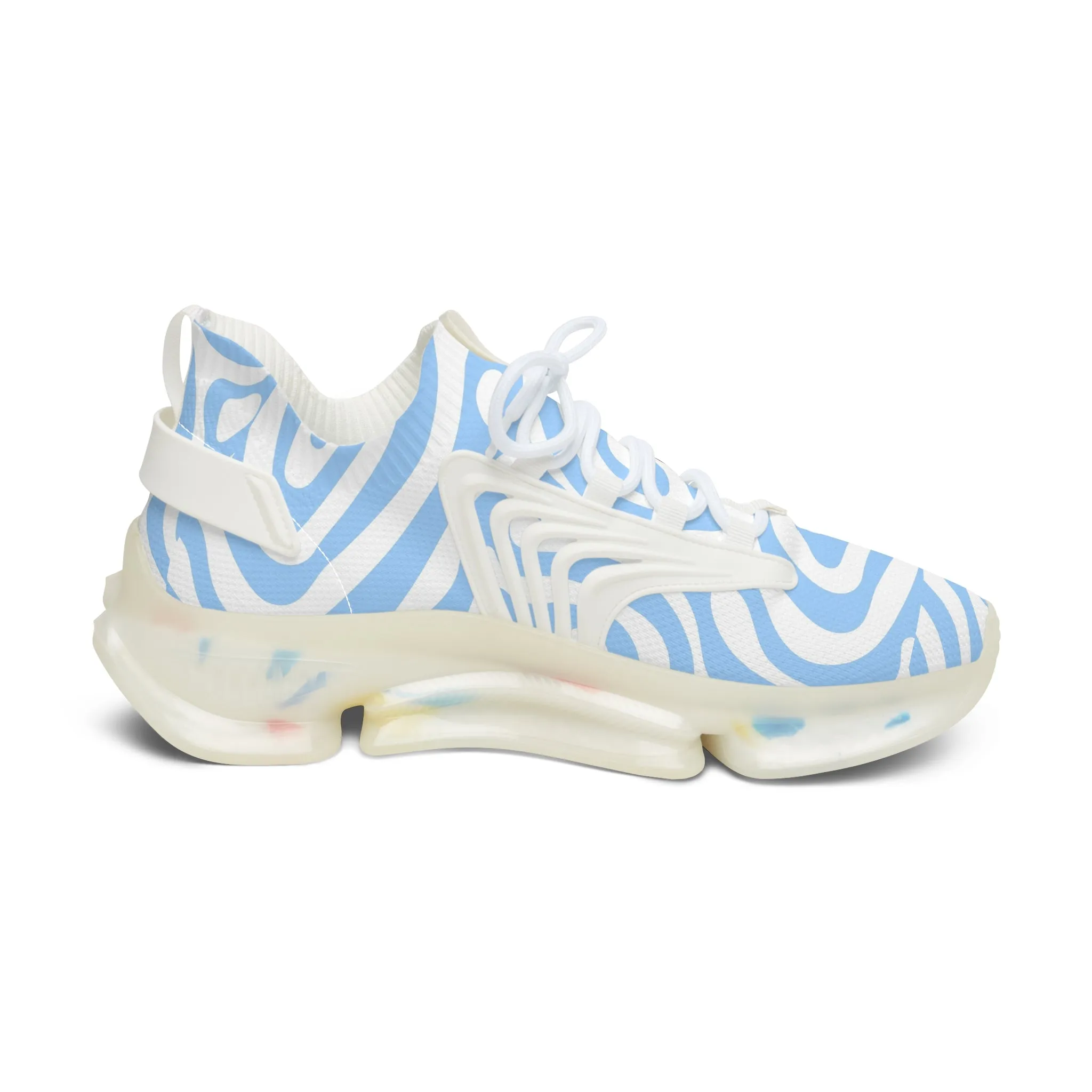 Blue Pattern Women's Mesh Sneakers