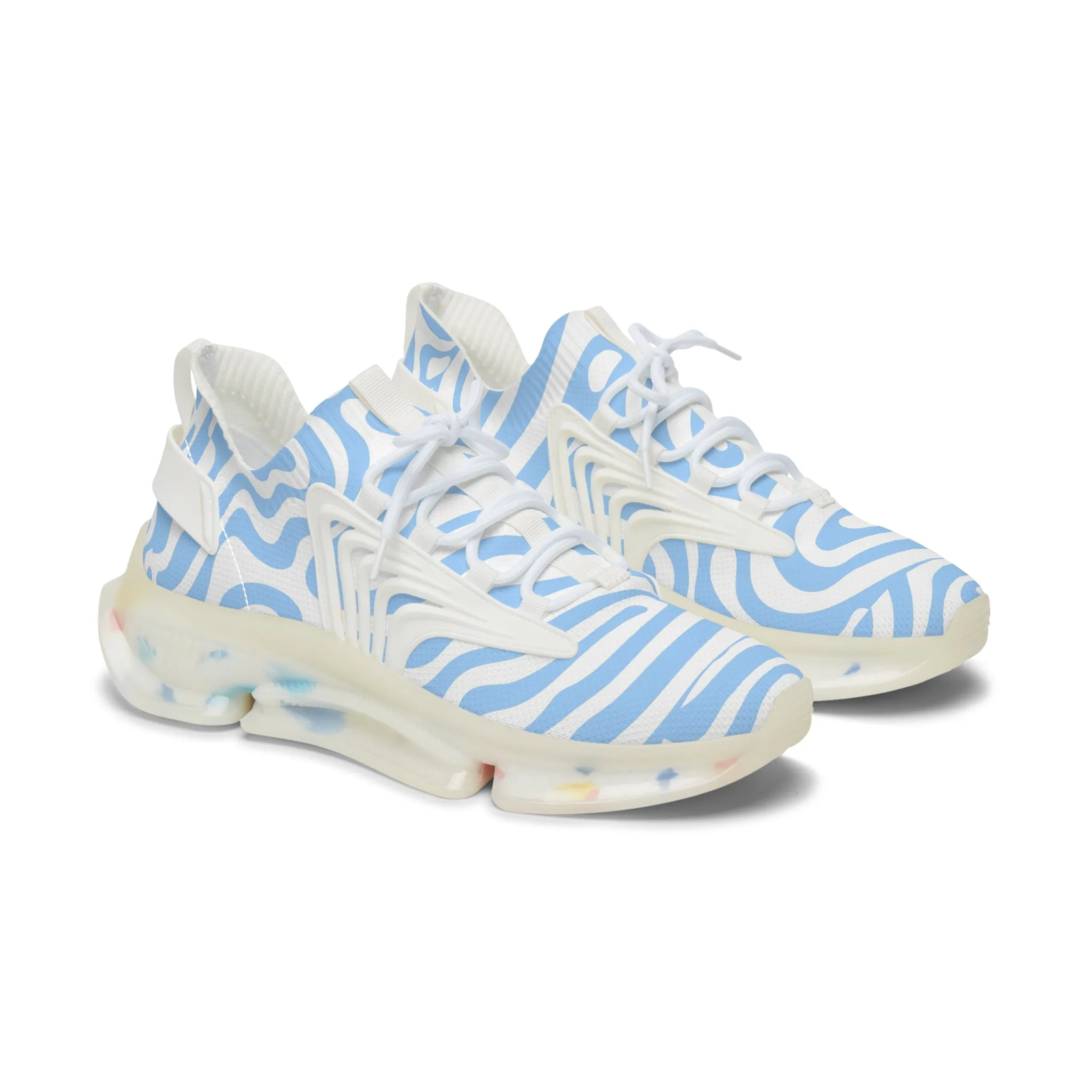 Blue Pattern Women's Mesh Sneakers