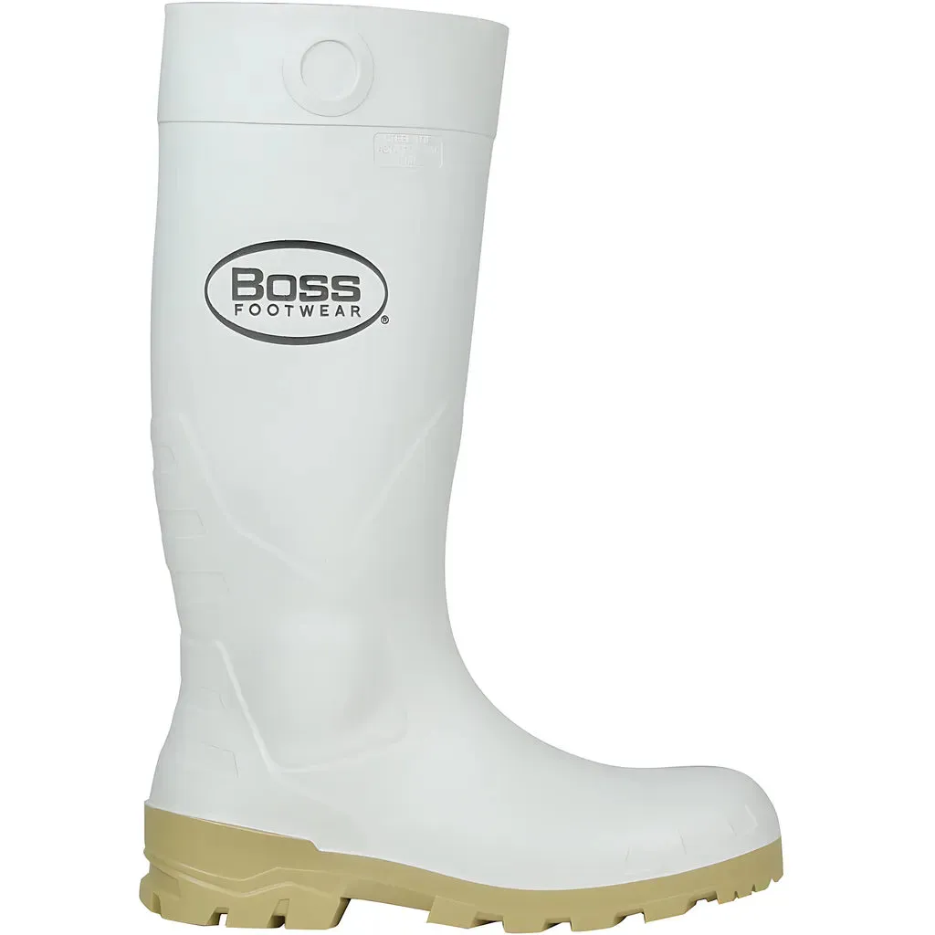 Boss 380-900/6 16" White PVC Plain Toe Boot