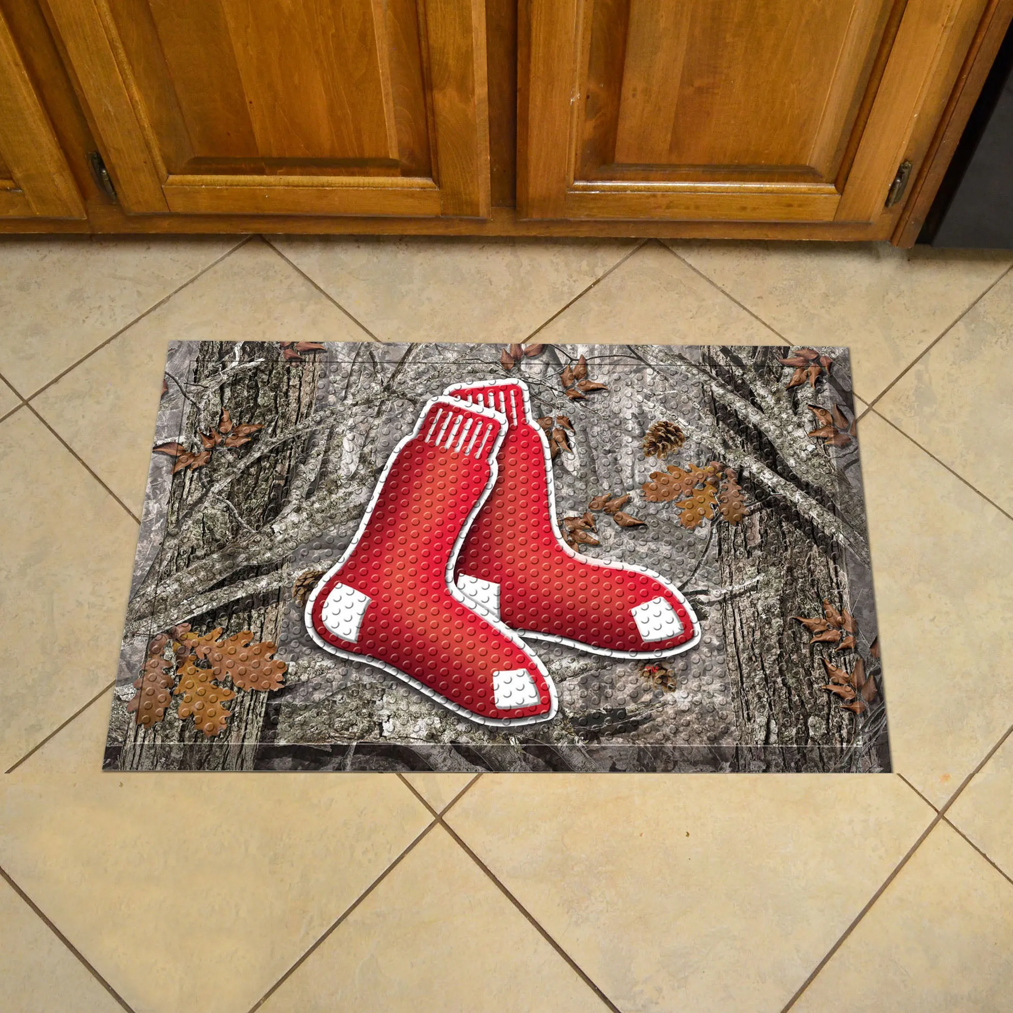 Boston Red Sox Rubber Scraper Door Mat Camo