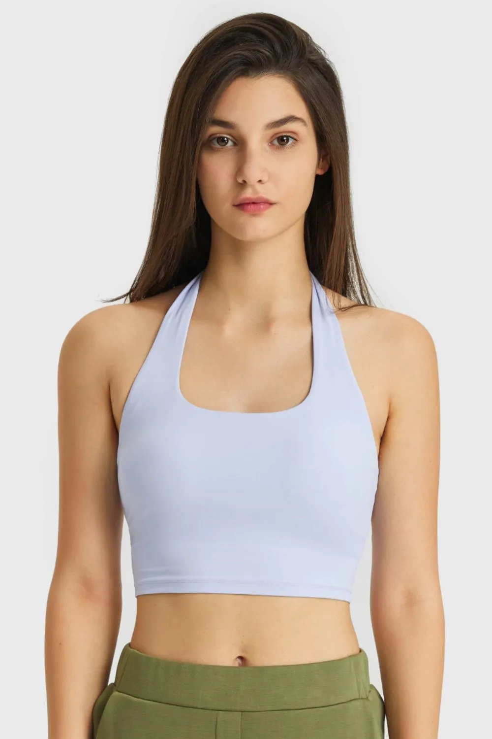 BREATHABLE HALTER NECK SPORTS BRA