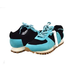 British Walkers Surrey Men's Turquoise Blue and Black Leather and Suede Sneakers