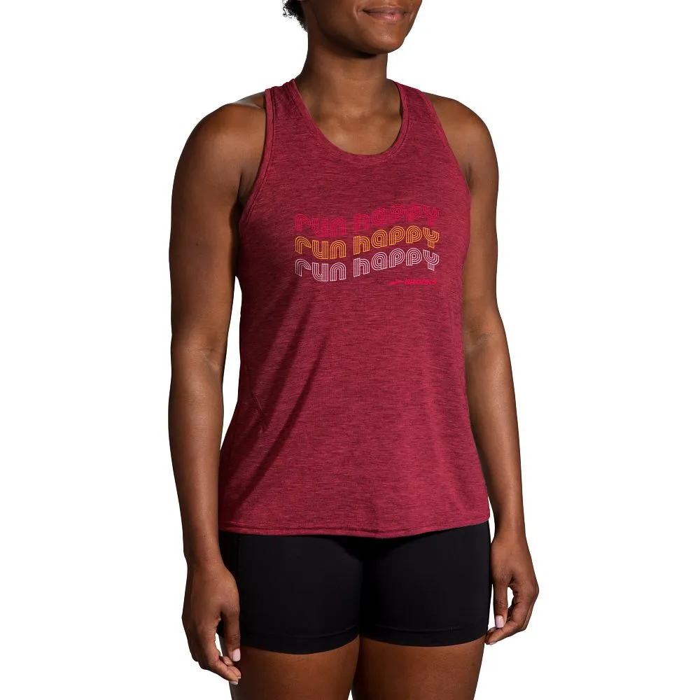 Brooks | Distance Tank 2.0 | Women's | Run Happy Heather Razzmatazz