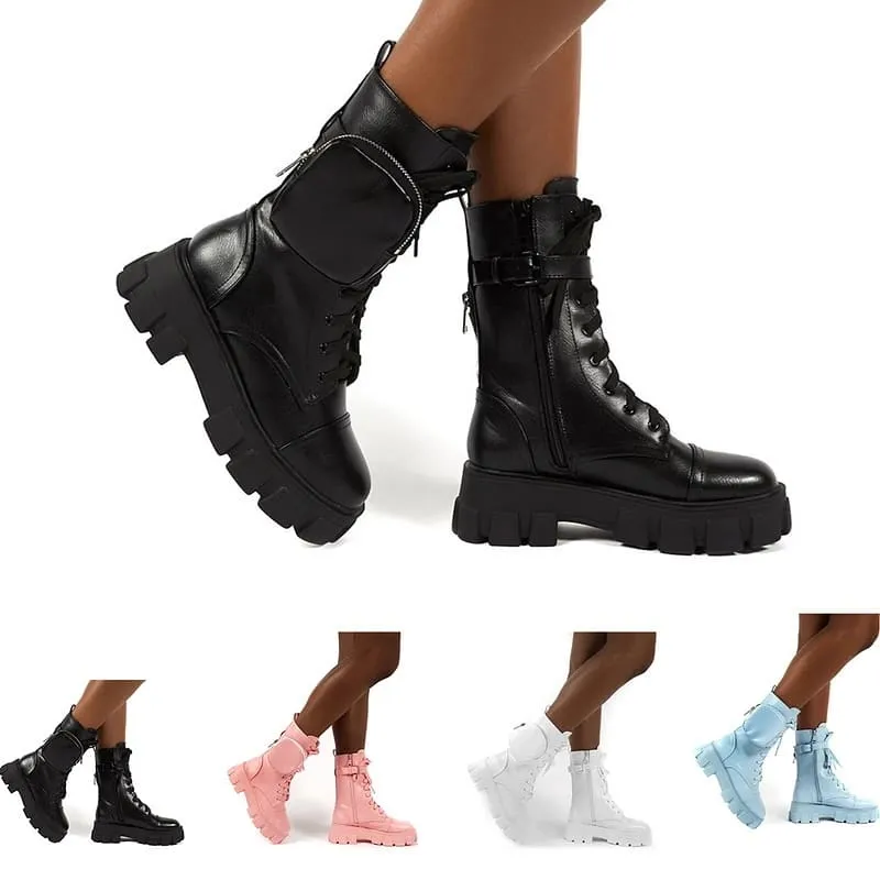 Buckle Strap Zipper Ankle Boot