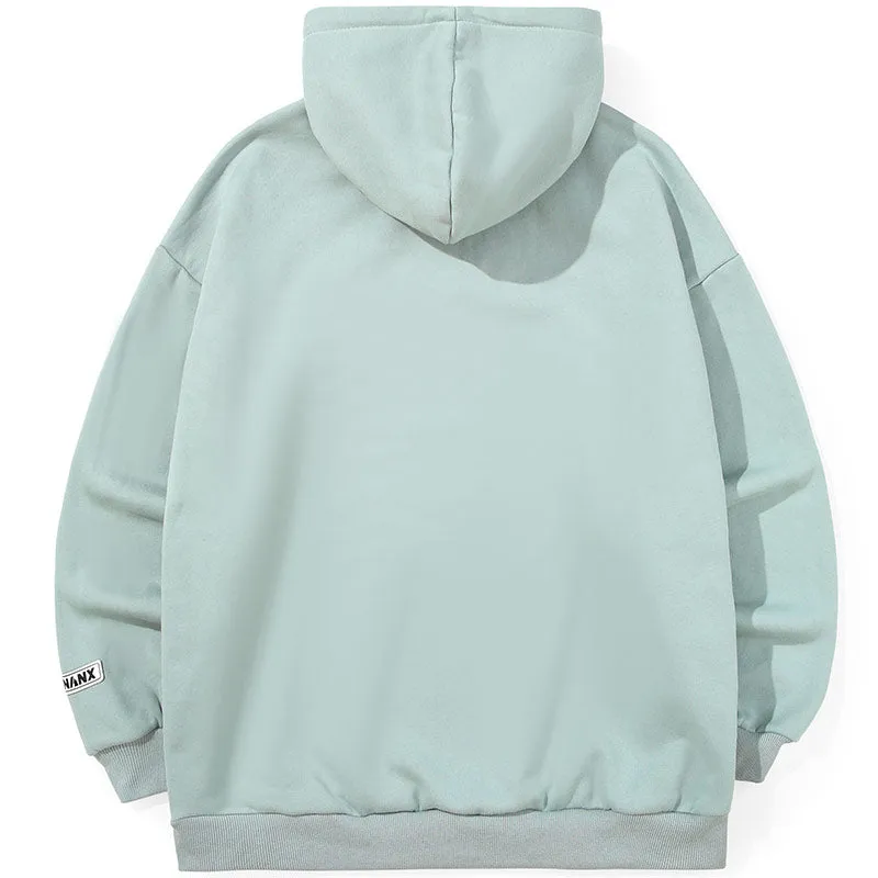 Canvas Shoes Print Drop-Shoulder Sleeve Hoodies