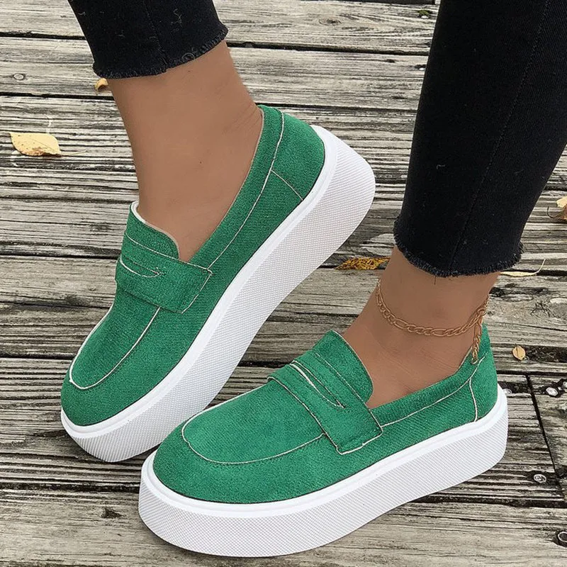 Casual Walking Shoes New Loafers Platform Round Toe